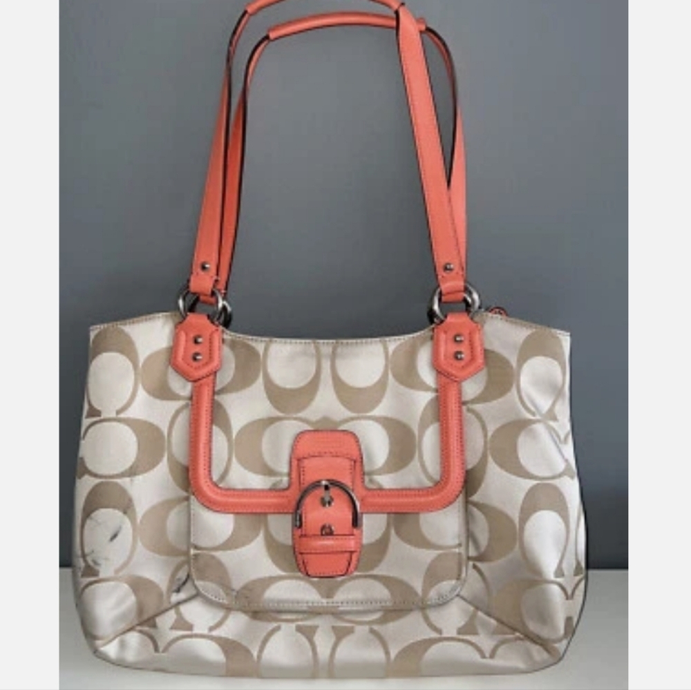 COACH Campbell Leather Belle Carryall Tote Bag